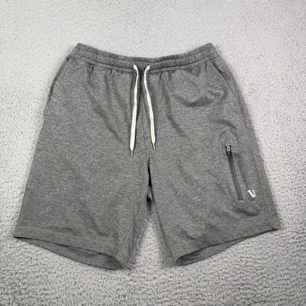 Vuori Sunday Performance Short V3018 Mens M Gray 8" Inseam Zip Pocket